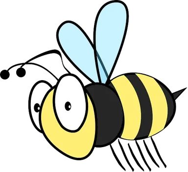 Illustrated honey bee in flight